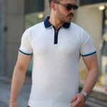 Erkek Renkli Yaka Kısa Kollu Tişört