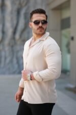 Erkek Kadife Dokulu Uzun Kollu Gömlek - Görsel 2