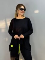 Kadın Iki Iplik Viskon Pamuk Kumaş Arma Detaylı Ikili Takım - Görsel 4