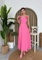 Matilda Gül İp Askılı Elbise - Görsel 4