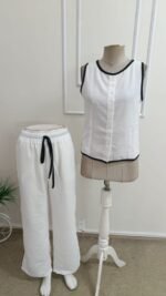 Kadın Kolsuz önü Düğmeli Yelek Ve Pantolon Ikili Takım - Görsel 6