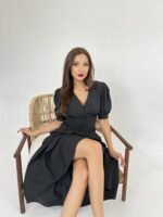 6411 ELBİSE-SİYAH - Görsel 5