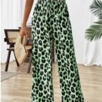 Kadın Beli Lastikli Leopar Desen Süprem Pantolon