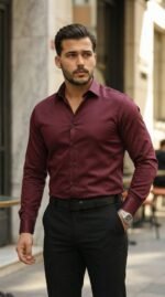 Erkek Saten Klasik Gömlek - Görsel 4