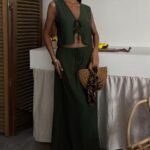 Yelek Önden Bağlamalı Uzun Etekli Takım 10192