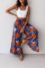 Kadın Yüksek Bel Lastikli Desenli Süprem Pantolon - Görsel 2