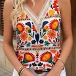 Kadın Askılı V Yaka Dantelli Süprem Bluz