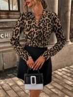 Kadın Uzun Kollu Kruvaze Yaka Krep Mini Boy Elbise - Görsel 6