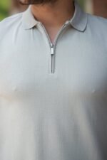 Erkek Fermuarlı Yaka Kısa Kollu Tişört - Görsel 3