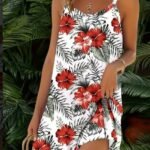 Kadın Ip Askılı çiçek Desenli Süprem Elbise