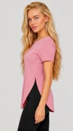 Kadın Yırtmaç Detaylı Viskon Kumaş Bluz - Görsel 3