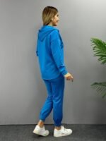 Kadın Uzun Kol V Yaka Kapüşon Detay Sweat Ve Yüksel Bel Eşofman Ikili Takım - Görsel 9