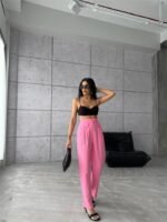 PANTOLON KAPALI CEP 3 DÜĞME DETAYLI - Pembe - Görsel 4