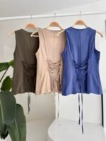 Arkası Bağcıklı Yelek Plazza Pantolon Modal Takım 10202-08 - Görsel 7