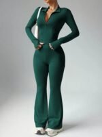 Kadın Uzun Kollu önden Fermuarlı Kısa Dalgıç Bluz Ve Pantolon Ikili Takım - Görsel 6