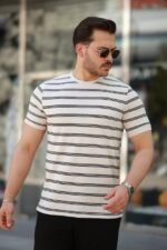 Erkek çizgili Kısa Kollu T-shirt