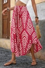 Kadın Yüksek Bel Beli Lastikli Bağcıklı Yanlardan Açık Uzun Süprem Etek - Görsel 3