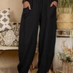 Kadın Yüksek Bel Cep Detaylı Pantolon