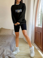 Kadın Uzun Kollu Bisiklet Yaka Desenli Viskon Iki Iplik Bluz - Görsel 2