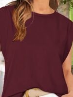 Kadın Kısa Kollu Bisiklet Yaka Viskon Bluz - Görsel 2