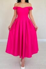 Fuşya Jakarlı Elbise - Görsel 4