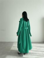 KAPİTONE DERİ TRENCH - Yeşil - Görsel 3