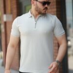 Erkek Fermuarlı Yaka Kısa Kollu Tişört