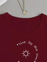 Kadın Uzun Kollu Bisiklet Yaka Desenli Viskon Bluz - Görsel 4