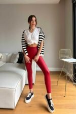 Kadın Yüksek Bel Içi şardonlu Fırsat ürün Toparlayıcı Tayt - Görsel 10