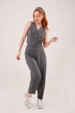 Önü Düğmeli Gri Yelek - Görsel 2