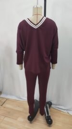 Kadın Uzun Kollu Tek Omuzu Açık Detaylı Viskon Iki Iplik Bluz Ve Pantolon Ikili Takım - Görsel 5