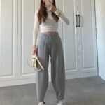 Kadın Krep Kumaş Balon Pantolon