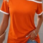 Kadın Kısa Kollu Tek Omuzu Açık Askı Toka Detaylı Viskon Bluz