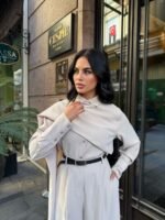 Kadın Uzun Kollu şal Detaylı Bluz Ve Pantolon Ikili Takım (kemer Dahil Değil) - Görsel 4