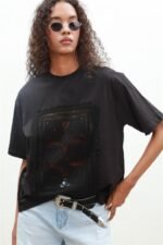 Melasti Motifli Brodeli Tişört 8019-8 - Görsel 3