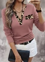 Kadın Uzun Kollu V Yakalı Kaşkorse Bluz - Görsel 4