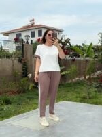 Kadın Modal Dokulu Kumaş Yanı şeritli Takım - Görsel 3