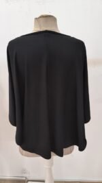 Kadın Kısa Kollu V Yakalı Salaş Viskon Bluz - Görsel 9