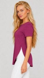 Kadın Yırtmaç Detaylı Viskon Kumaş Bluz - Görsel 3