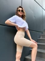 Kadın Yüksek Ben Toparlayıcı Sort Tayt - Görsel 4