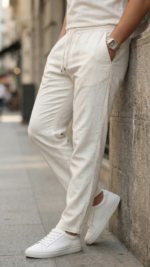 Erkek İç Göstermez Yıkamalı Keten Pantolon