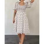 Vizon Kare Desenli Yazlık Elbise