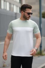 Erkek Parçalı Renk Kısa Kollu Tişört