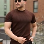 Erkek Fitilli Bisiklet Yaka Triko Tişört