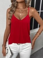 Kadın Ip Askılı V Yakalı Sandy Bluz - Görsel 3