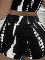 Kadın Büzgü Detay Askılı Cupsuz Crop Mini Tayt Ikili Takım - Görsel 6