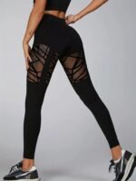 Kadın Yüksek Bel Tül Detaylı Spor Tayt - Görsel 2