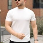 Erkek Fitilli Bisiklet Yaka Triko Tişört