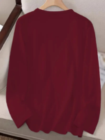 Kadın Uzun Kollu Bisiklet Yaka Desenli Viskon Bluz - Görsel 3