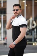 Erkek Yakalı çift Renk Kısa Kollu T-shirt - Görsel 2